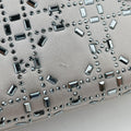 Satin Crystal Cannage Mini Lady DiorSilversatin11-MA-0179サテンクリスタル カナージュ ミニ レディ ディオールシルバーサテン11-MA-0179