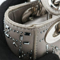 Satin Crystal Cannage Mini Lady DiorSilversatin11-MA-0179サテンクリスタル カナージュ ミニ レディ ディオールシルバーサテン11-MA-0179