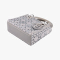 Satin Crystal Cannage Mini Lady DiorSilversatin11-MA-0179サテンクリスタル カナージュ ミニ レディ ディオールシルバーサテン11-MA-0179