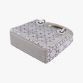 Satin Crystal Cannage Mini Lady DiorSilversatin11-MA-0179サテンクリスタル カナージュ ミニ レディ ディオールシルバーサテン11-MA-0179