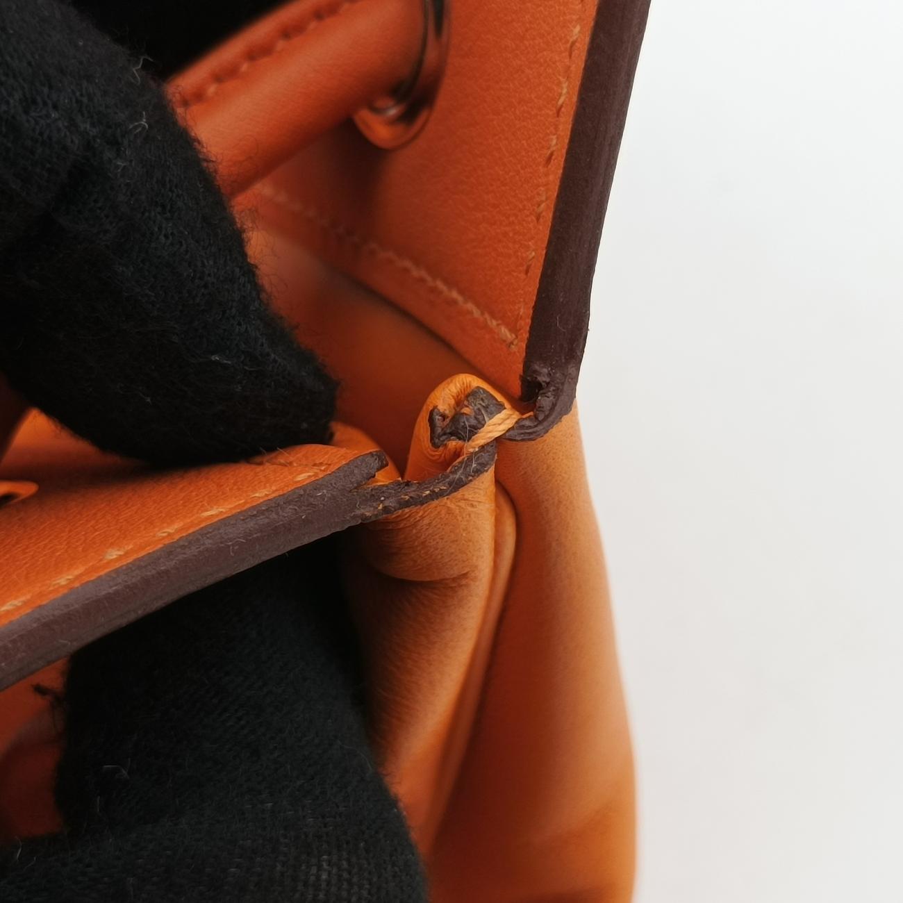Sac Aline miniOrangelambskinD AM 002 UHサック アリーヌ ミニオレンジラムスキンD AM 002 UH