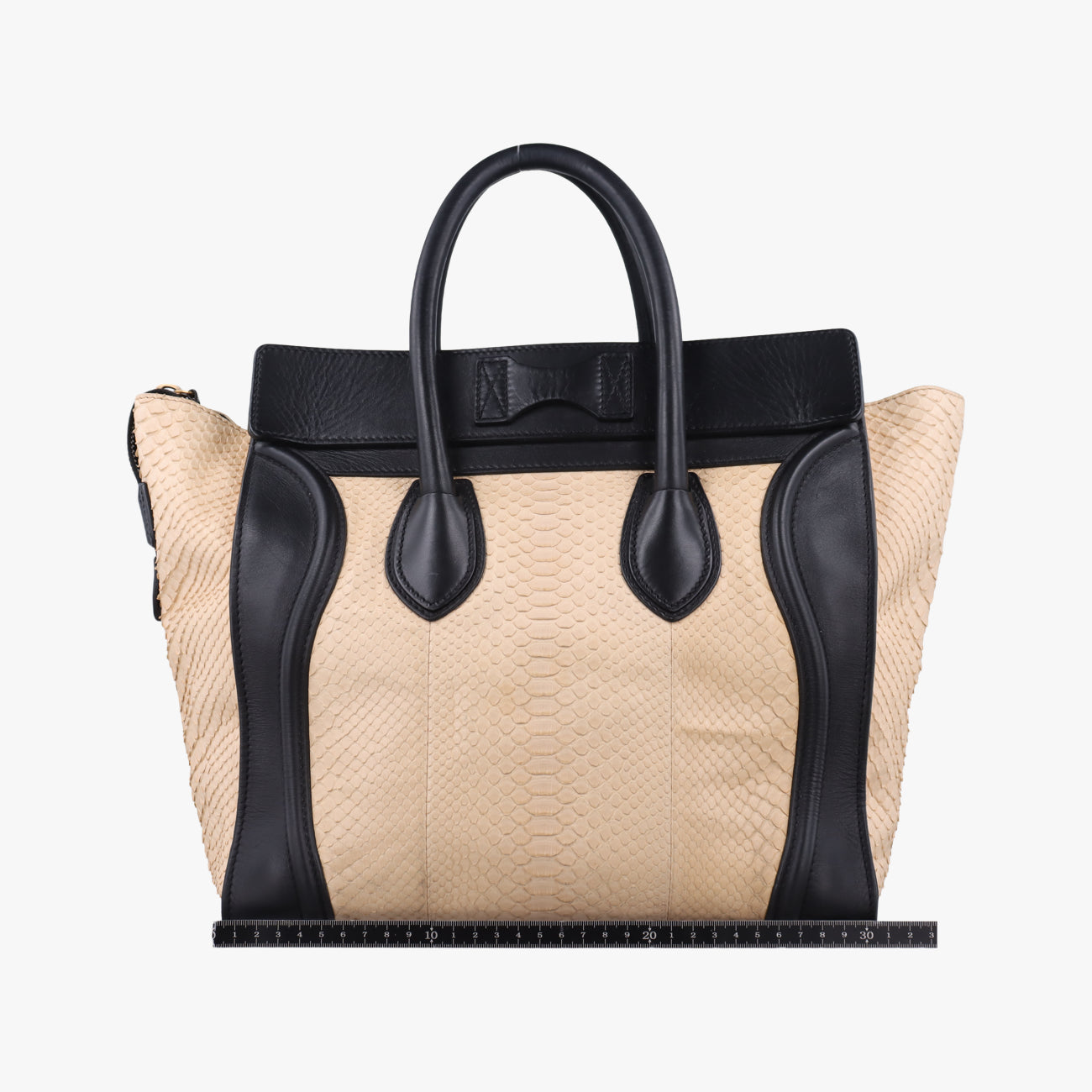 Luggage Mini ShopperBlack×BeigeLeather x snakeskinS-GA-1101ラゲージミニショッパーブラック×ベージュレザー×ヘビ革S-GA-1101