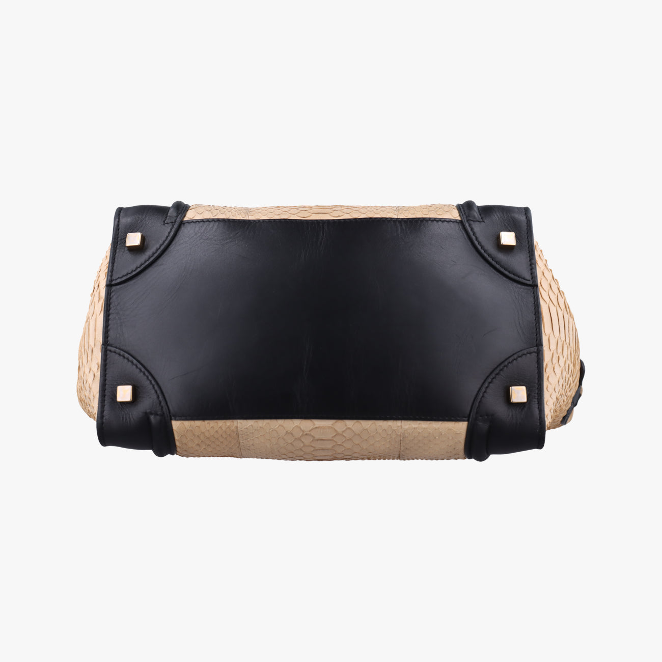 Luggage Mini ShopperBlack×BeigeLeather x snakeskinS-GA-1101ラゲージミニショッパーブラック×ベージュレザー×ヘビ革S-GA-1101
