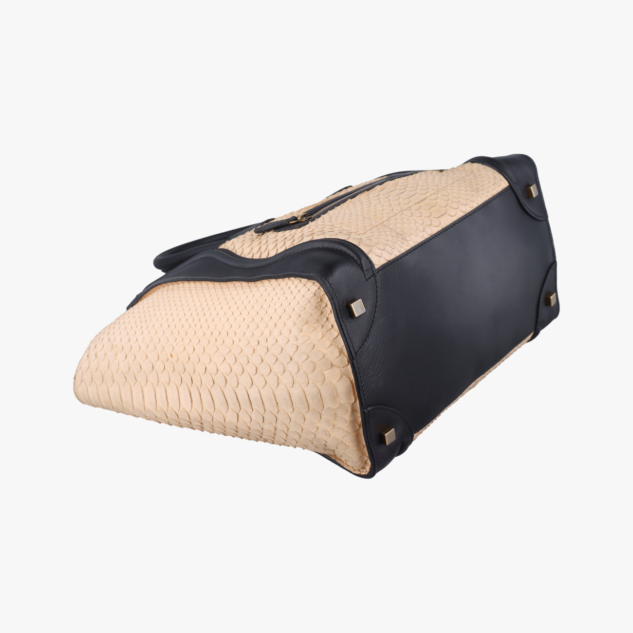 Luggage Mini ShopperBlack×BeigeLeather x snakeskinS-GA-1101ラゲージミニショッパーブラック×ベージュレザー×ヘビ革S-GA-1101