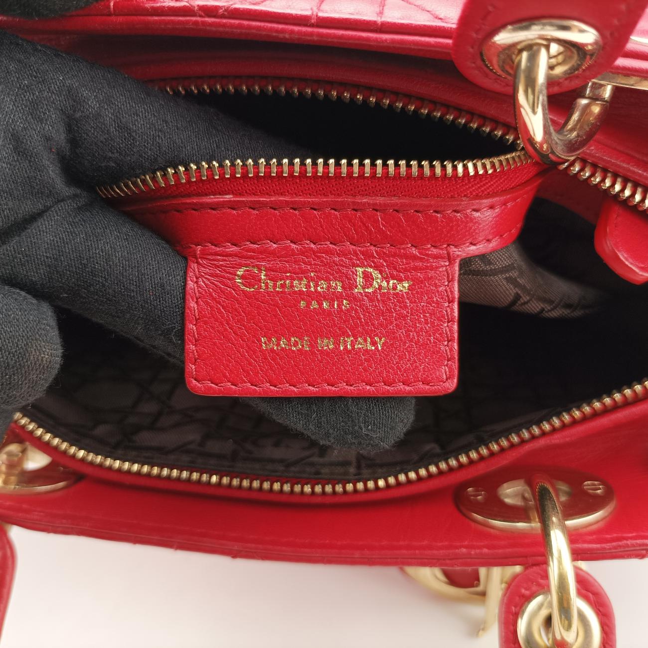 Lady DiorRedlambskin18-MA-1124レディディオールレッドラムスキン18-MA-1124