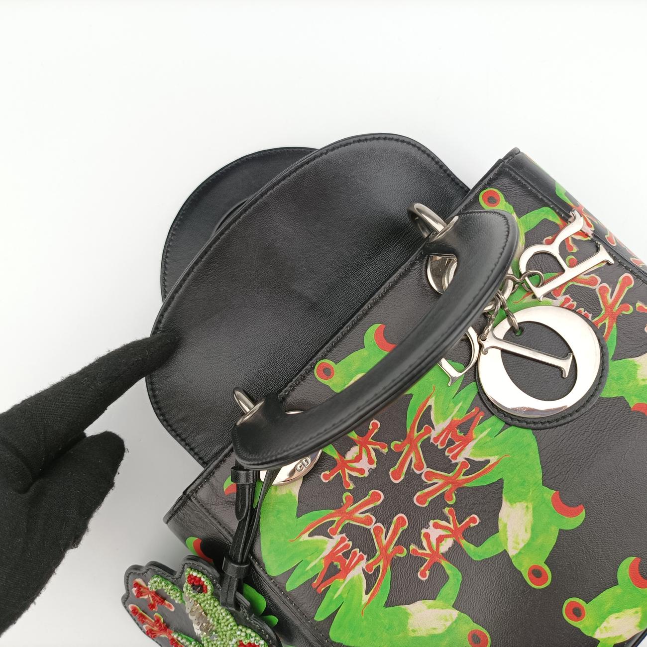 Lady Dior ArtBlack×MulticolourLeather29-MA-1116レディ ディオール アートブラック×マルチカラーレザー29-MA-1116