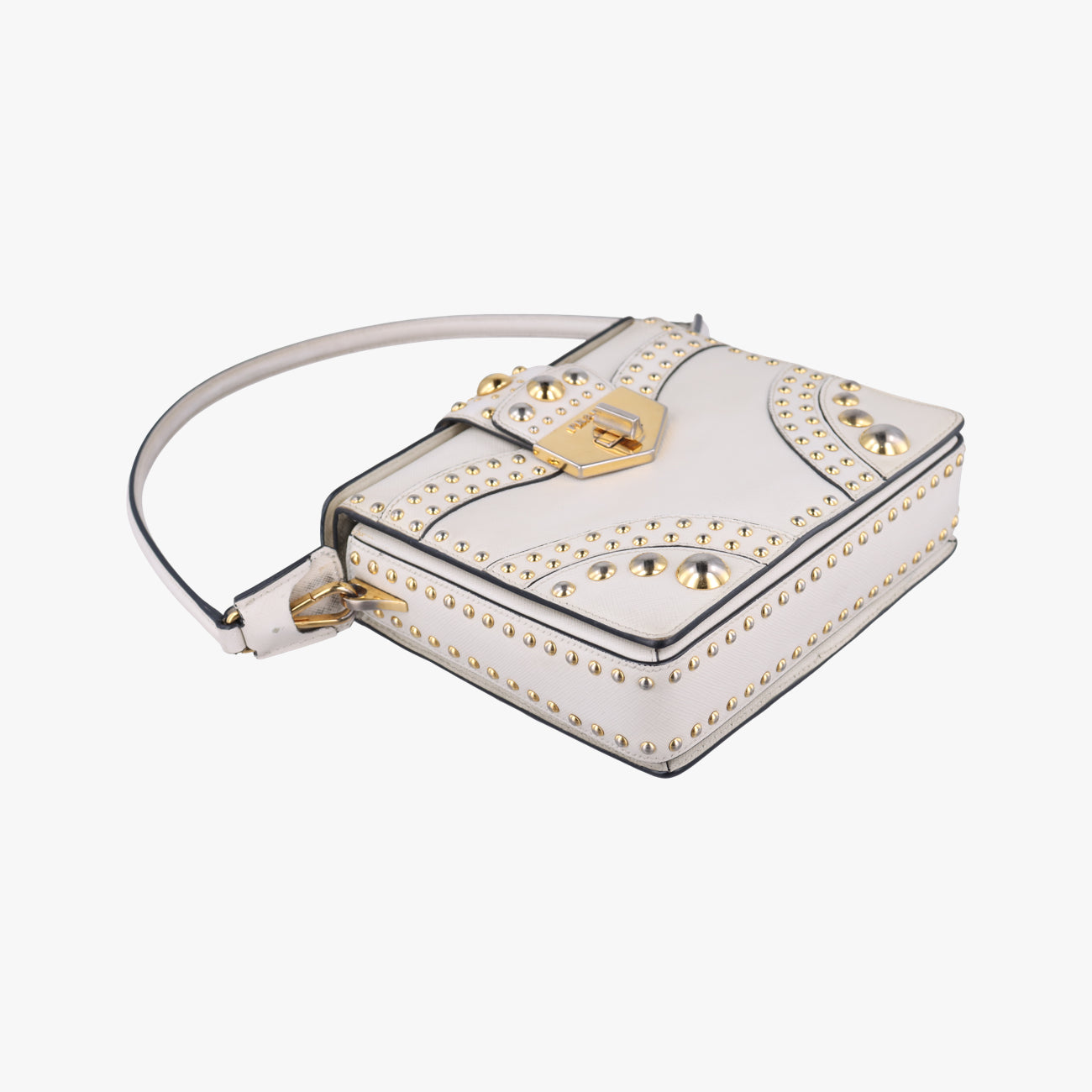 Studded　CahierWhiteSAFFIANO LeatherB5045M180 5スタッズ　カイエホワイトサフィアーノレザーB5045M180 5