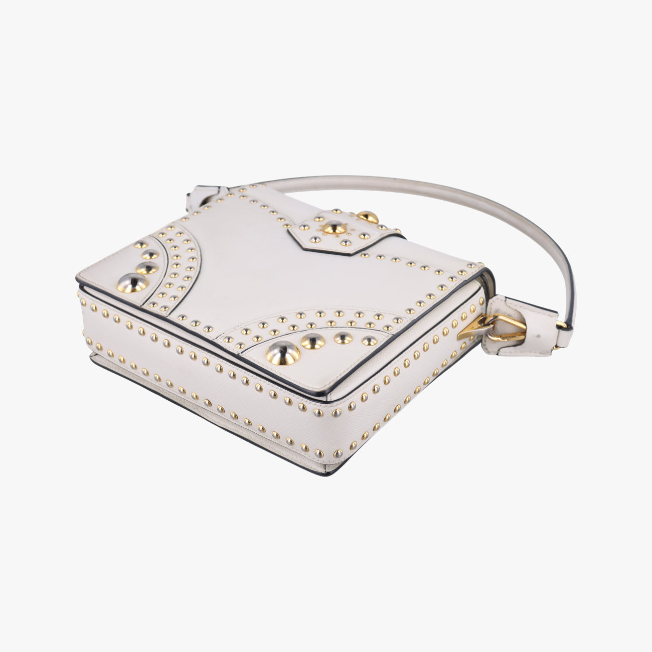 Studded　CahierWhiteSAFFIANO LeatherB5045M180 5スタッズ　カイエホワイトサフィアーノレザーB5045M180 5