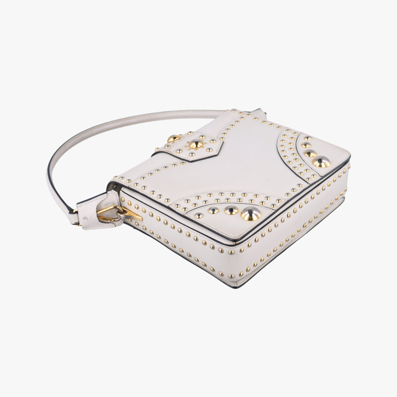 Studded　CahierWhiteSAFFIANO LeatherB5045M180 5スタッズ　カイエホワイトサフィアーノレザーB5045M180 5