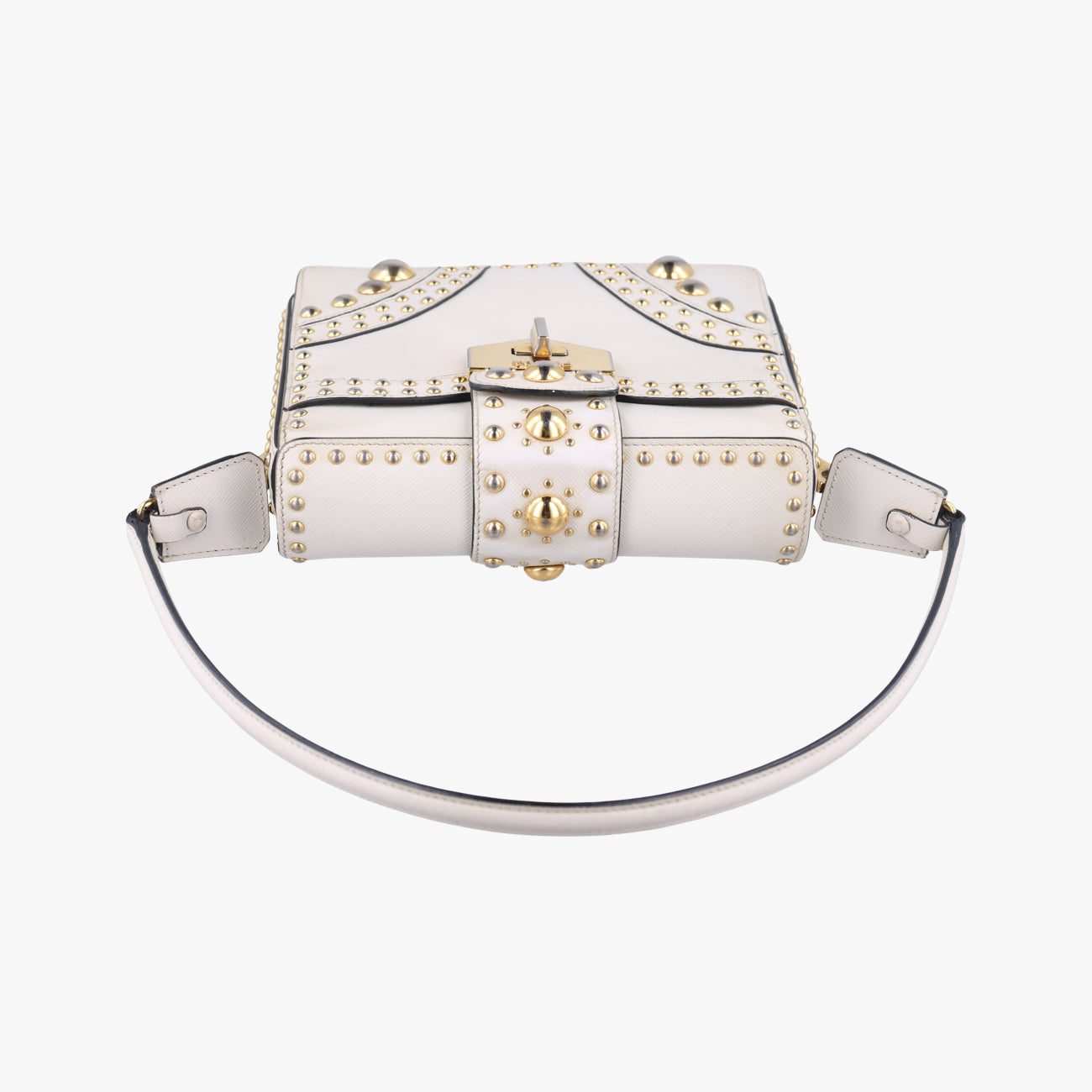 Studded　CahierWhiteSAFFIANO LeatherB5045M180 5スタッズ　カイエホワイトサフィアーノレザーB5045M180 5