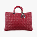 Cannage Quilted Lady DiorRedLambskin26-MA-0059レディ ディオール キルティング カナージュレッドラムスキン26-MA-0059