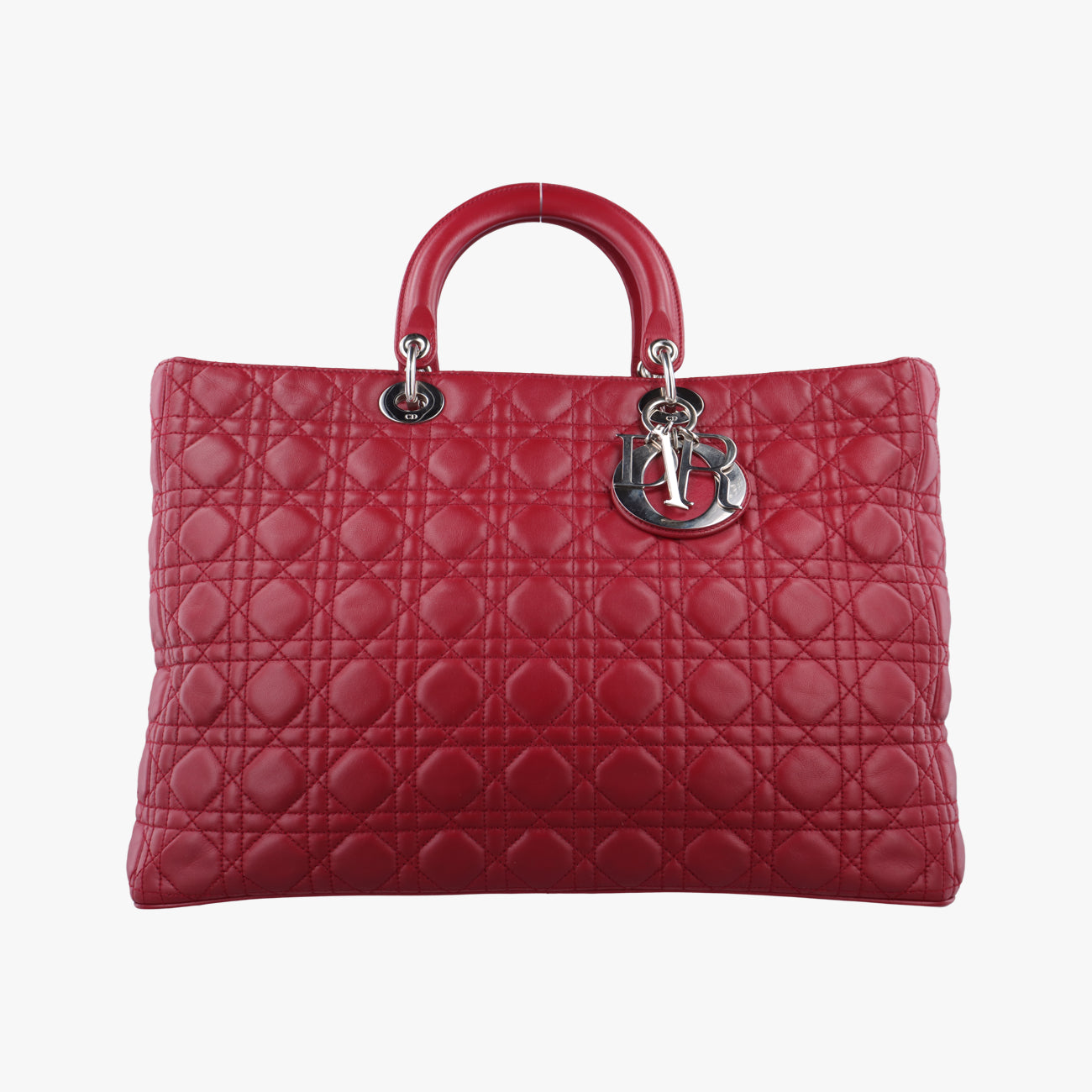 Cannage Quilted Lady DiorRedLambskin26-MA-0059レディ ディオール キルティング カナージュレッドラムスキン26-MA-0059
