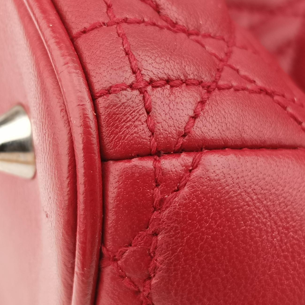 Cannage Quilted Lady DiorRedLambskin26-MA-0059レディ ディオール キルティング カナージュレッドラムスキン26-MA-0059