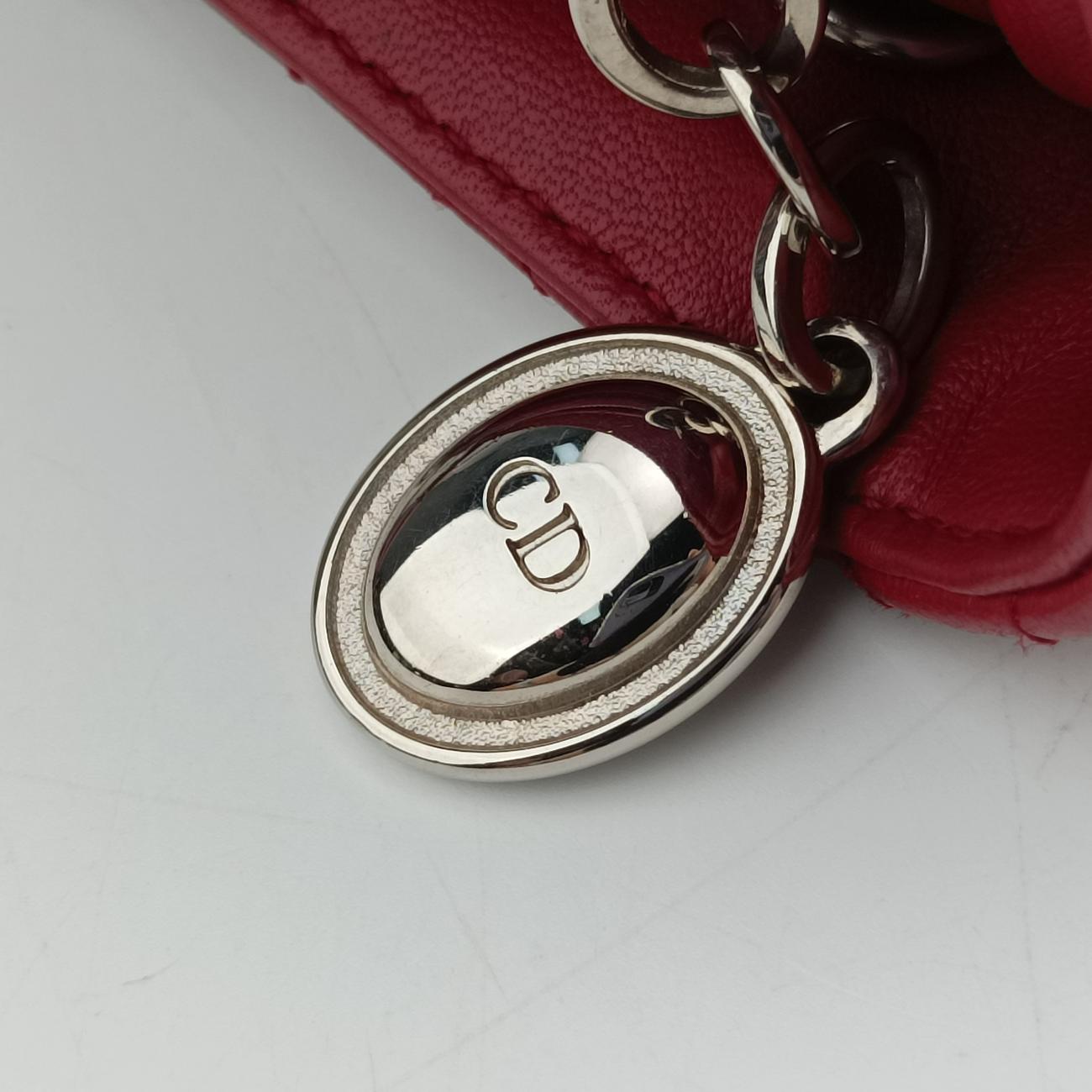 Cannage Quilted Lady DiorRedLambskin26-MA-0059レディ ディオール キルティング カナージュレッドラムスキン26-MA-0059