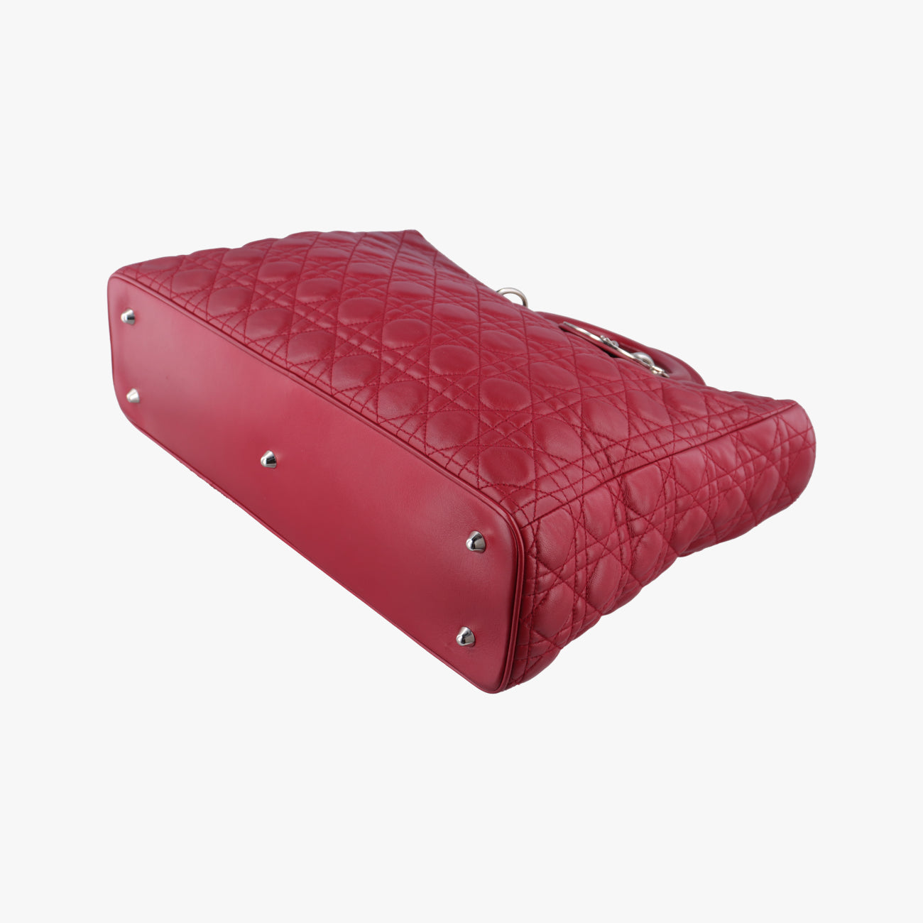 Cannage Quilted Lady DiorRedLambskin26-MA-0059レディ ディオール キルティング カナージュレッドラムスキン26-MA-0059