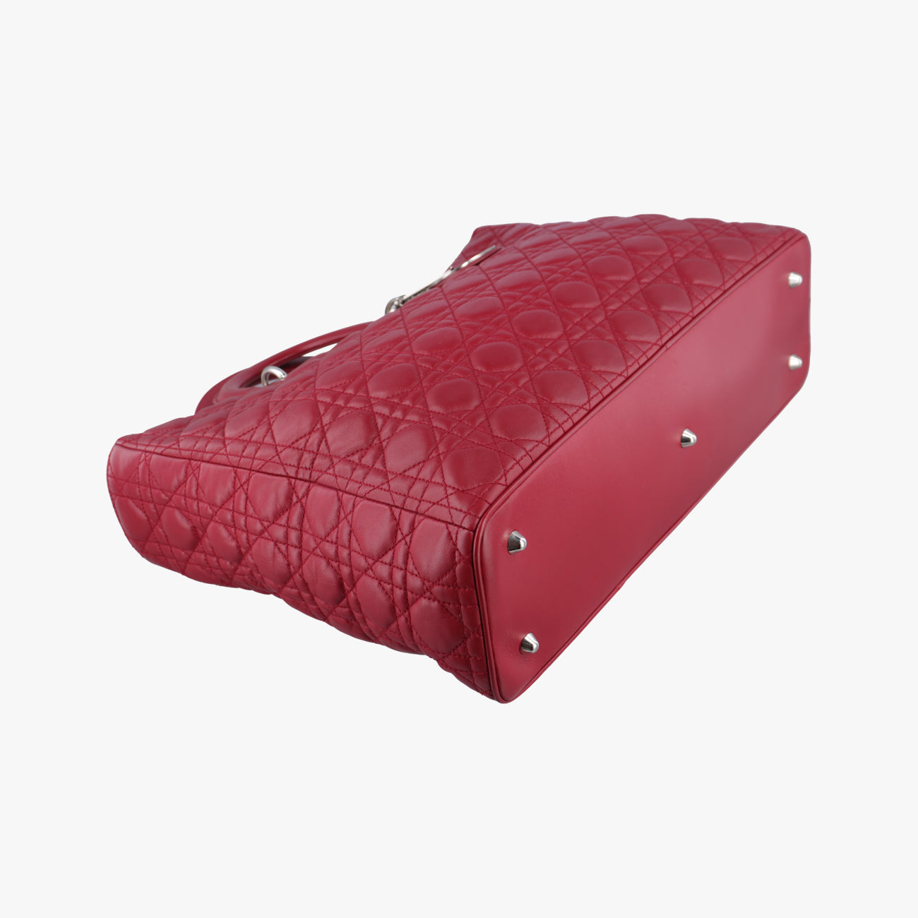 Cannage Quilted Lady DiorRedLambskin26-MA-0059レディ ディオール キルティング カナージュレッドラムスキン26-MA-0059