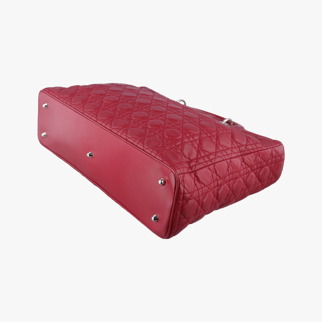 Cannage Quilted Lady DiorRedLambskin26-MA-0059レディ ディオール キルティング カナージュレッドラムスキン26-MA-0059