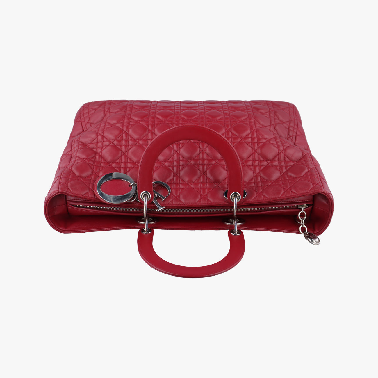 Cannage Quilted Lady DiorRedLambskin26-MA-0059レディ ディオール キルティング カナージュレッドラムスキン26-MA-0059