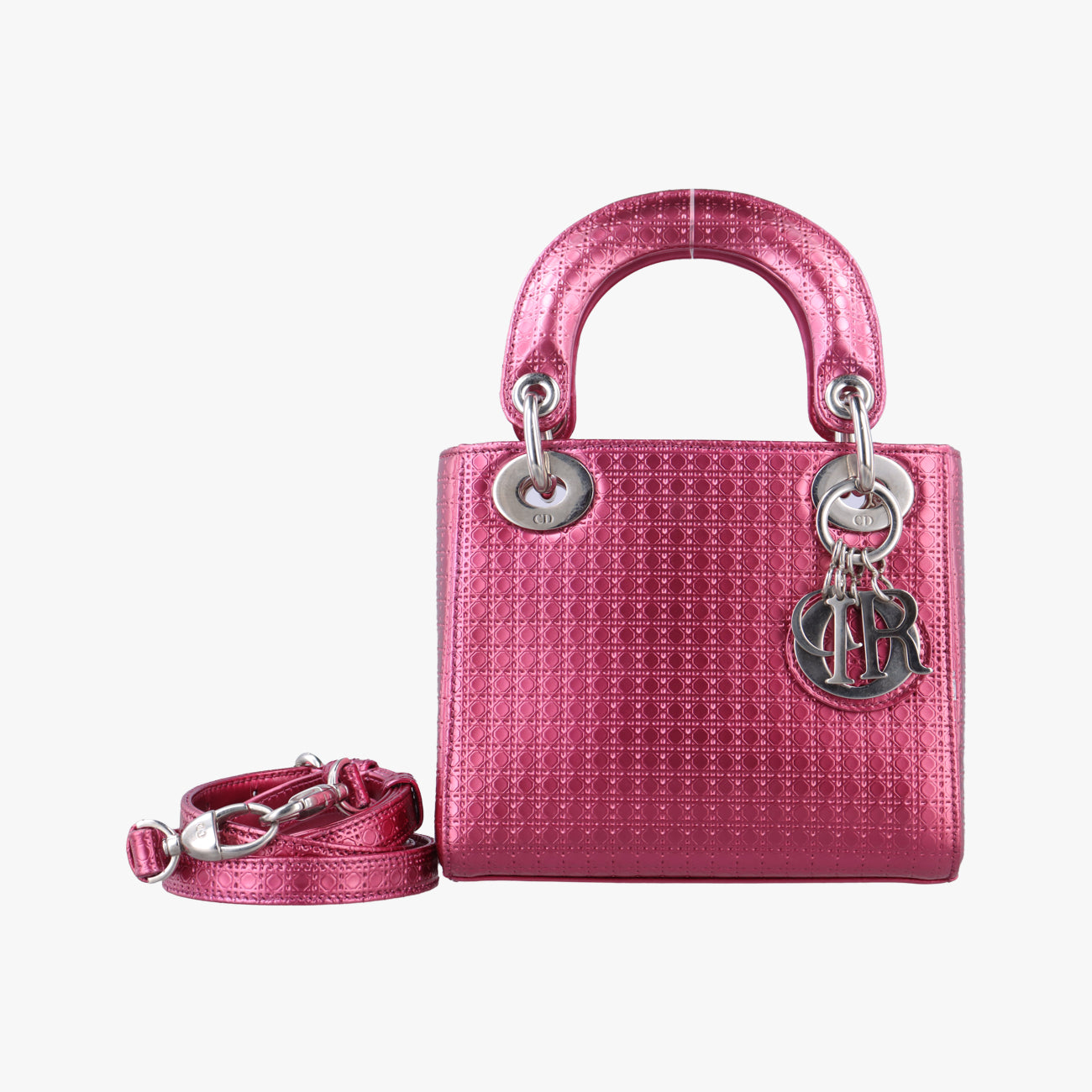 Lady Dior Mini BagRose redpatent15-BO-0136レディディオールミニバッグローズ レッドパテント15-BO-0136