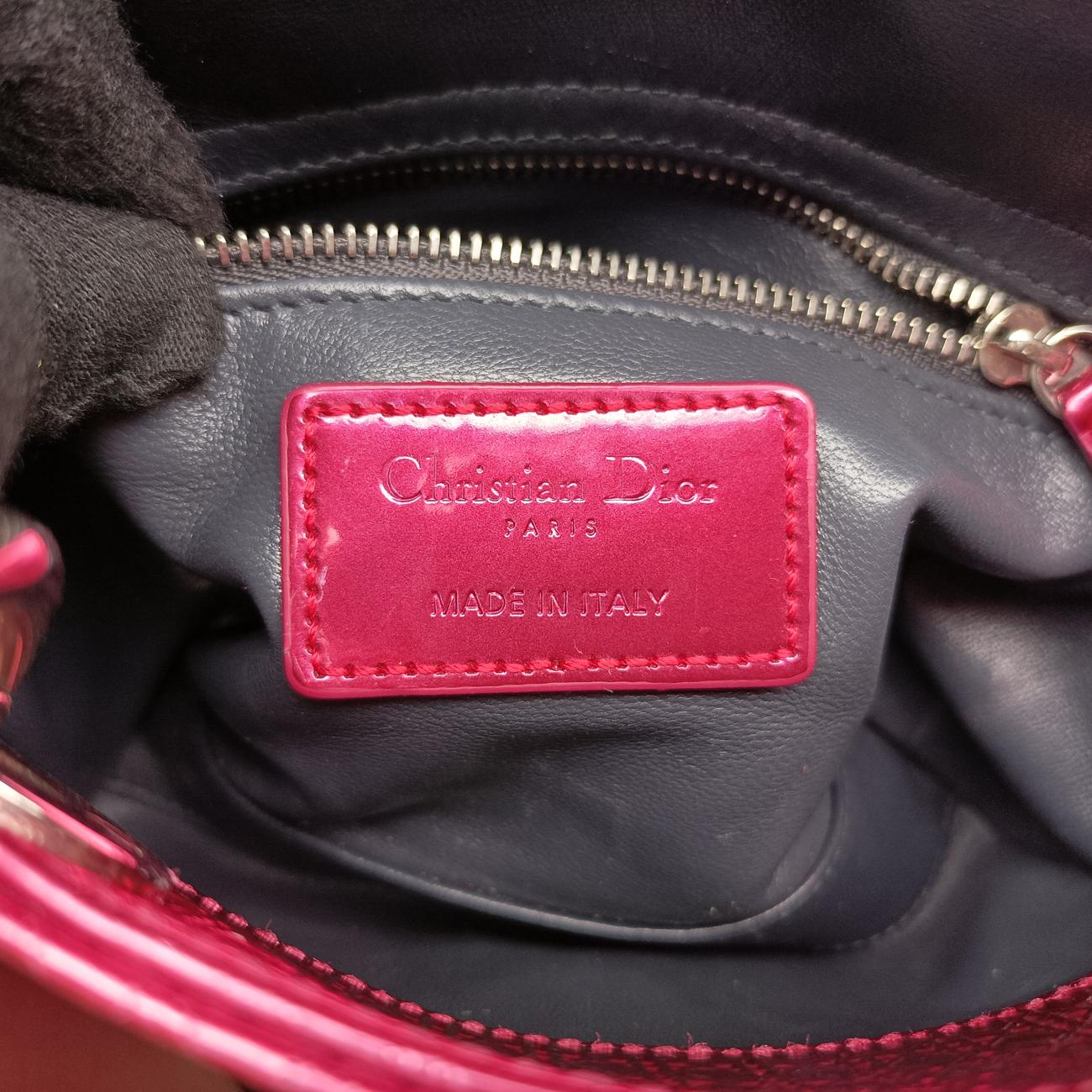 Lady Dior Mini BagRose redpatent15-BO-0136レディディオールミニバッグローズ レッドパテント15-BO-0136