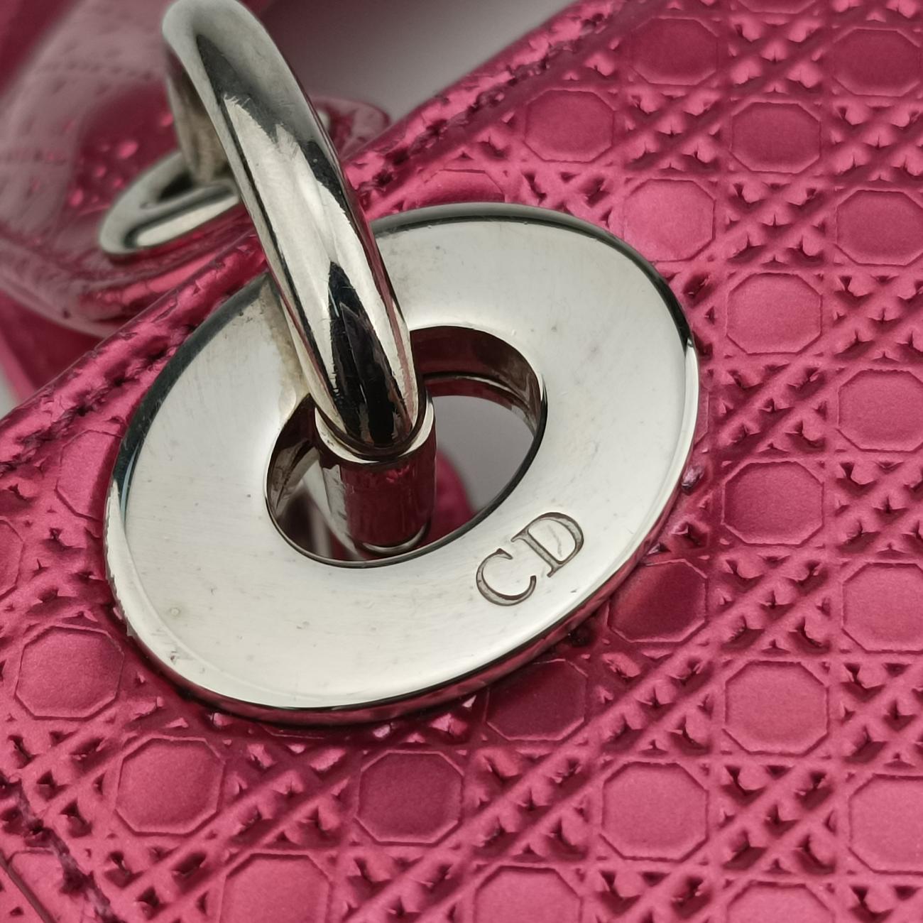 Lady Dior Mini BagRose redpatent15-BO-0136レディディオールミニバッグローズ レッドパテント15-BO-0136