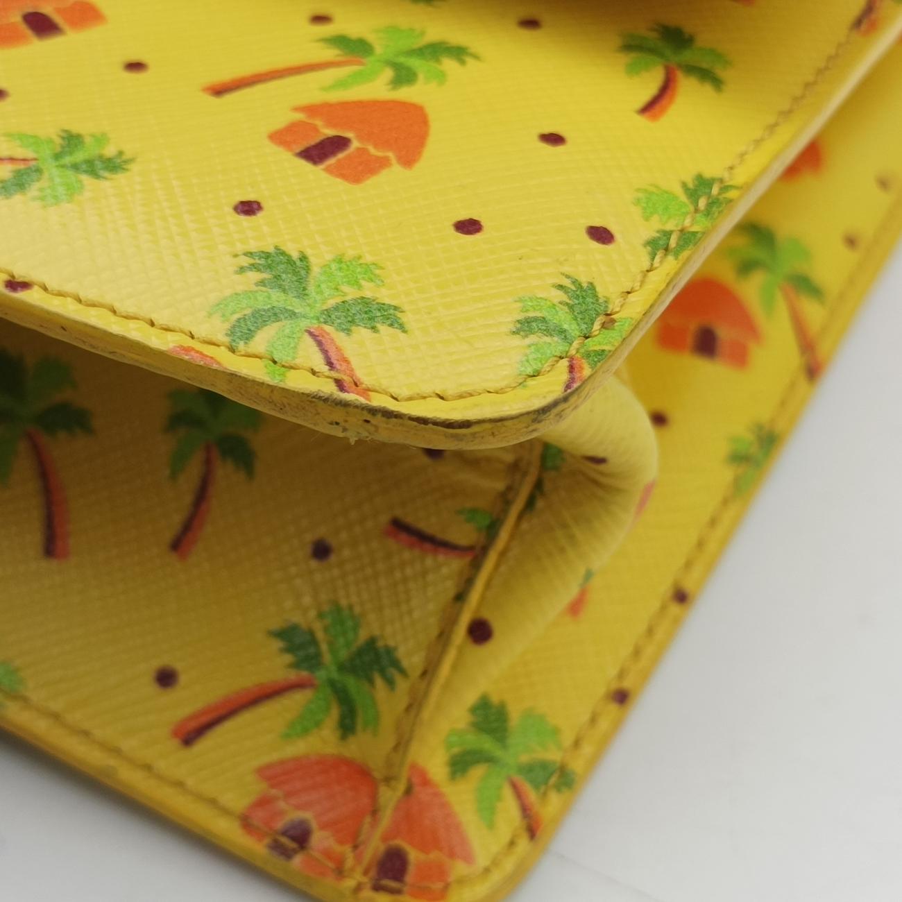 Stampata Palm Tree PrintYellow x Orange x Yellow GreenSaffianoleather400スタンパタ パームツリープリントイエロー×オレンジ×イエローグリーンサフィアーノレザー400
