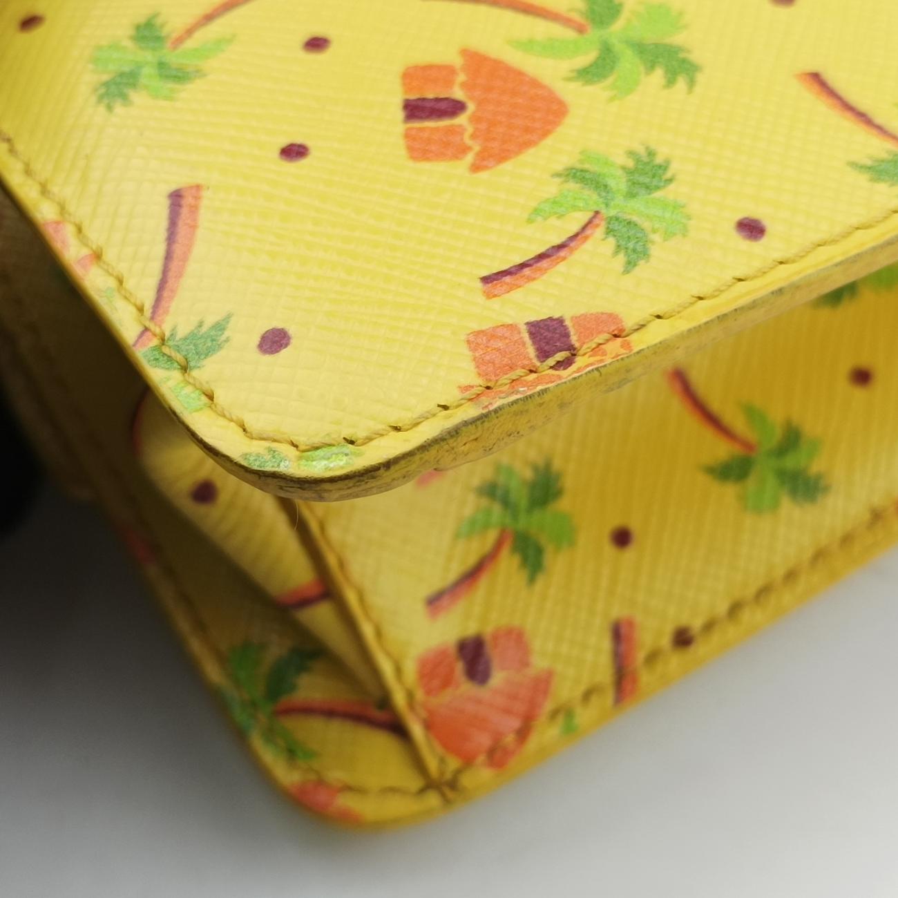 Stampata Palm Tree PrintYellow x Orange x Yellow GreenSaffianoleather400スタンパタ パームツリープリントイエロー×オレンジ×イエローグリーンサフィアーノレザー400