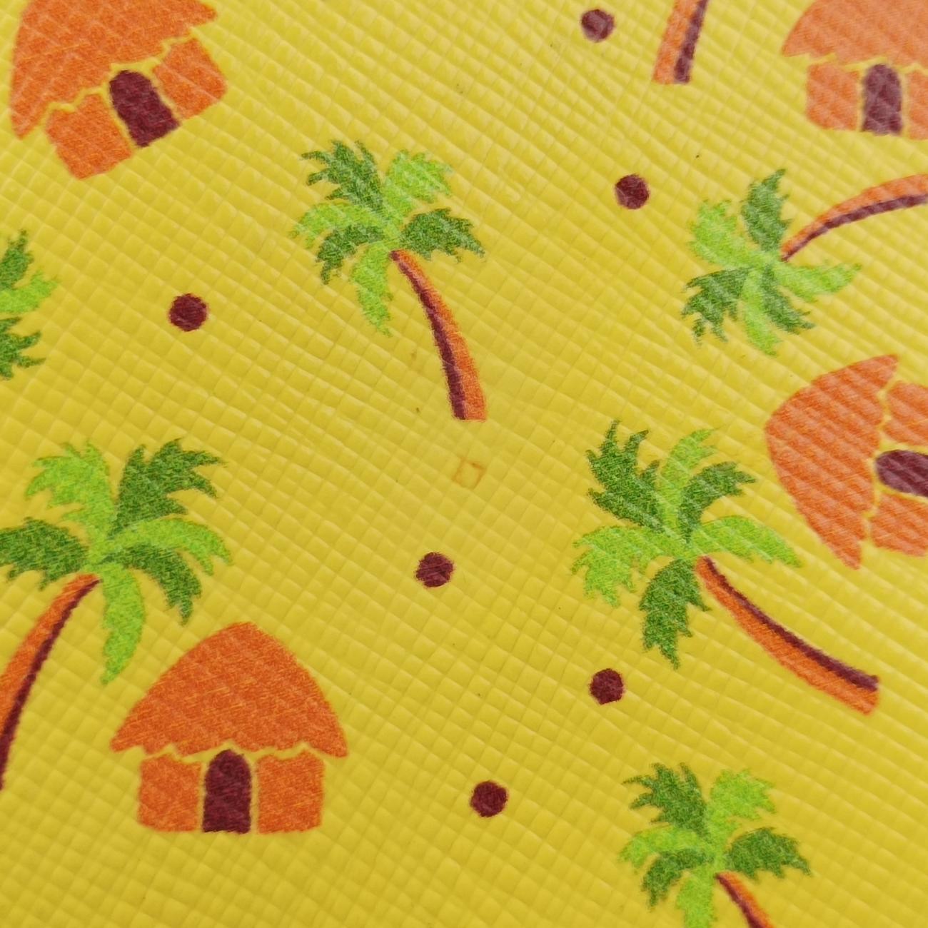 Stampata Palm Tree PrintYellow x Orange x Yellow GreenSaffianoleather400スタンパタ パームツリープリントイエロー×オレンジ×イエローグリーンサフィアーノレザー400