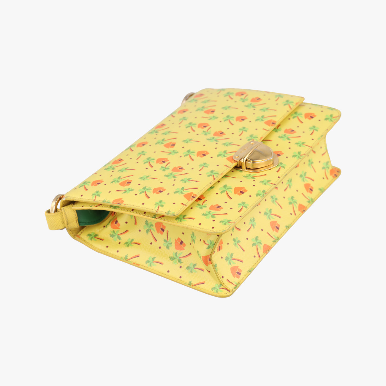 Stampata Palm Tree PrintYellow x Orange x Yellow GreenSaffianoleather400スタンパタ パームツリープリントイエロー×オレンジ×イエローグリーンサフィアーノレザー400