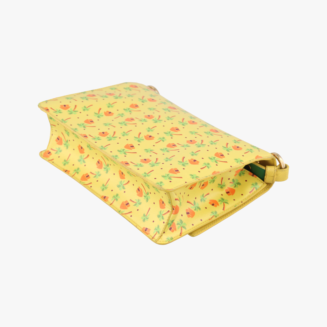 Stampata Palm Tree PrintYellow x Orange x Yellow GreenSaffianoleather400スタンパタ パームツリープリントイエロー×オレンジ×イエローグリーンサフィアーノレザー400
