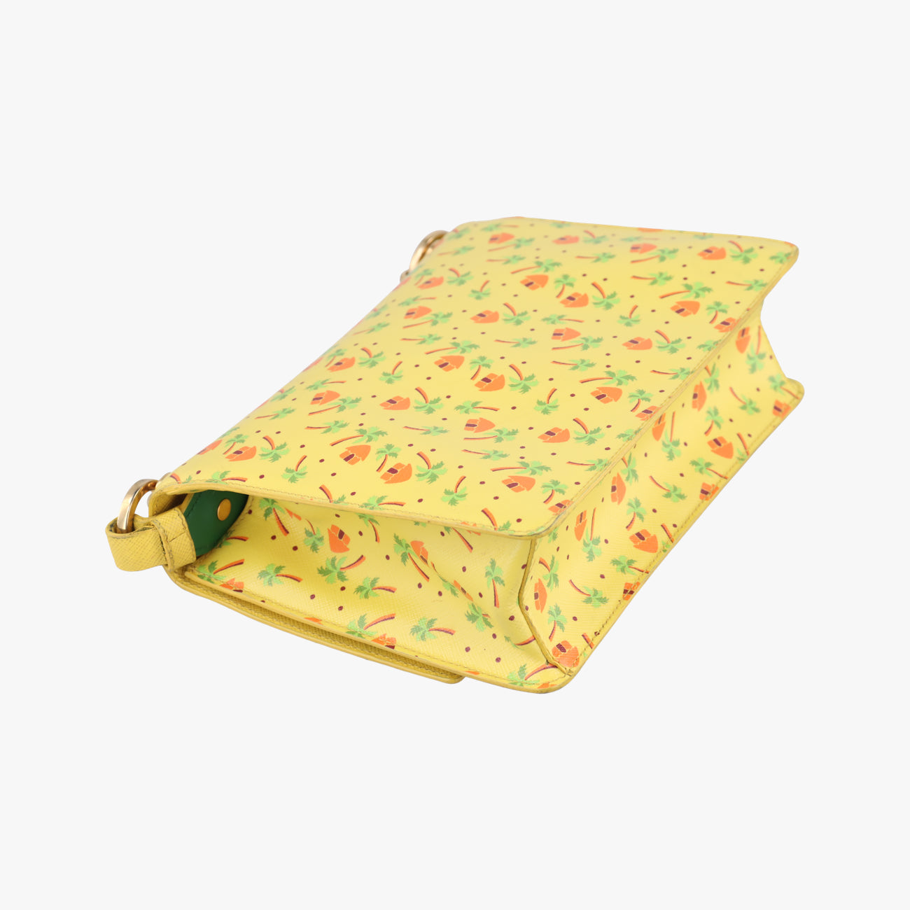 Stampata Palm Tree PrintYellow x Orange x Yellow GreenSaffianoleather400スタンパタ パームツリープリントイエロー×オレンジ×イエローグリーンサフィアーノレザー400