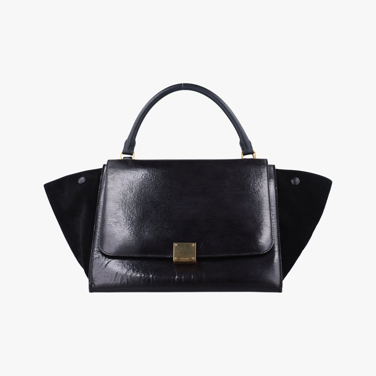 TrapezeBlackSuede x PatentF-CU-0163トラペーズミディアムブラックスエード×パテントF-CU-0163