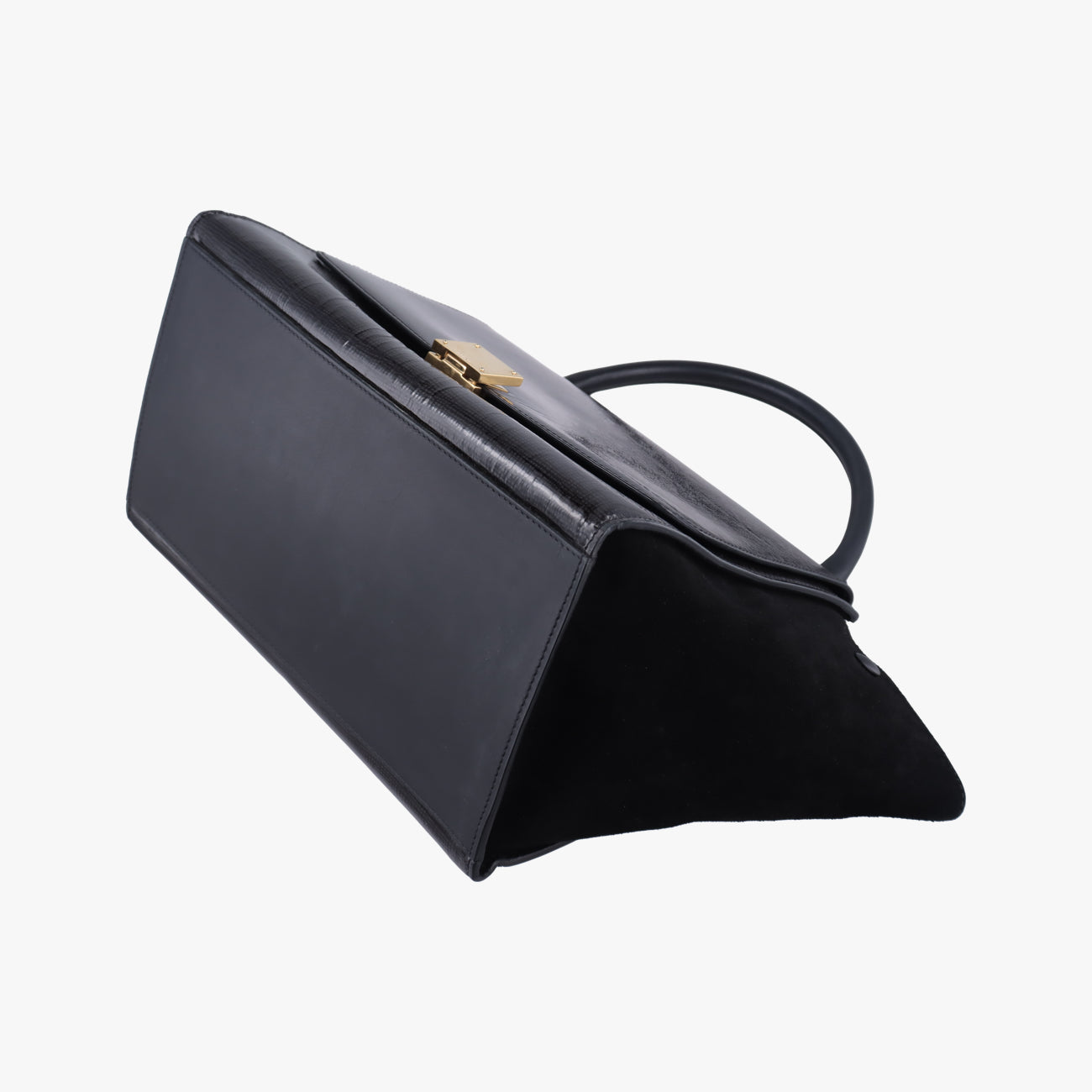 TrapezeBlackSuede x PatentF-CU-0163トラペーズミディアムブラックスエード×パテントF-CU-0163
