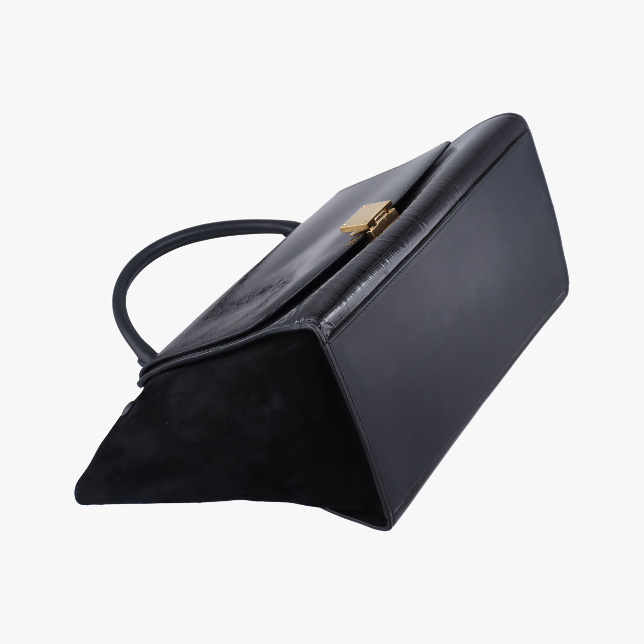 TrapezeBlackSuede x PatentF-CU-0163トラペーズミディアムブラックスエード×パテントF-CU-0163