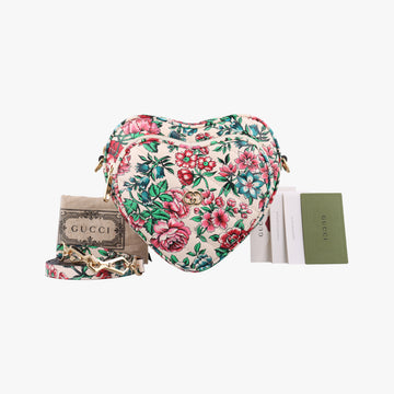 GG Marmont Flower Print HeartMulticolourLeather740355A040803115GGマーモント フラワー プリント ハートマルチカラーレザー740355A040803115