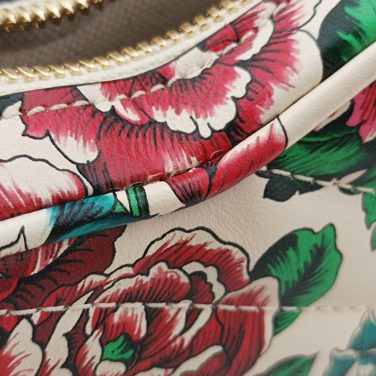 GG Marmont Flower Print HeartMulticolourLeather740355A040803115GGマーモント フラワー プリント ハートマルチカラーレザー740355A040803115
