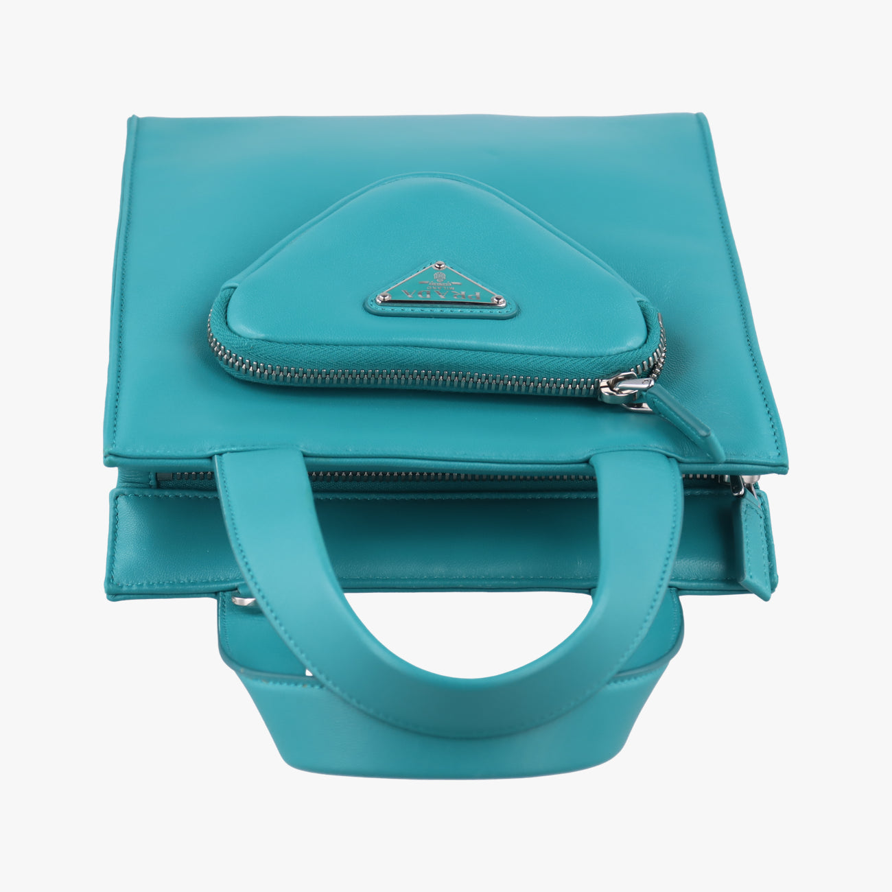 Turquoise Mini ToteGreenlambskin1BG41831/Vトライアングルロゴグリーンラムスキン1BG41831/V