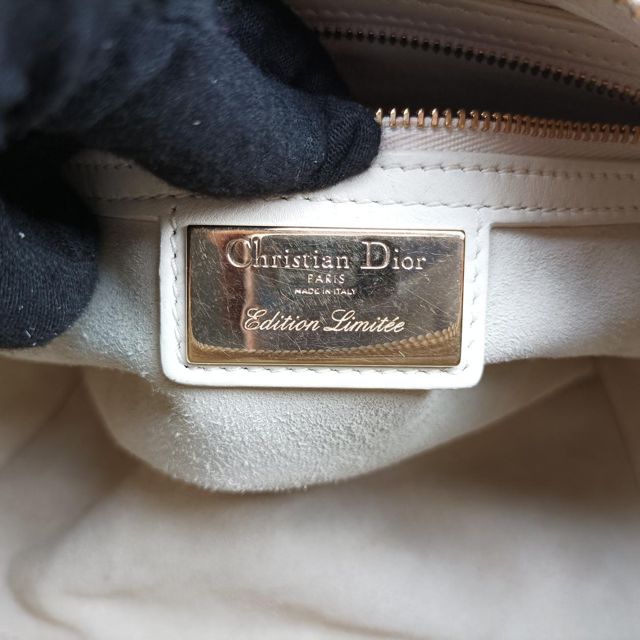 Lady Dior MiniWhite x MulticolorLeather17-BO-0168レディディオールミニホワイト×マルチカラーレザー17-BO-0168