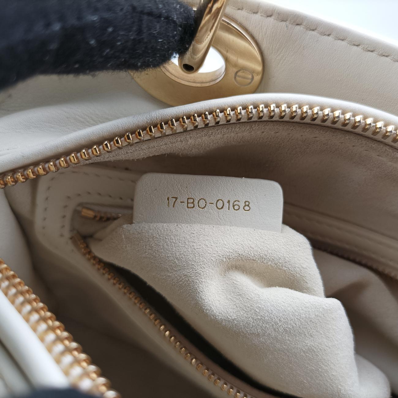 Lady Dior MiniWhite x MulticolorLeather17-BO-0168レディディオールミニホワイト×マルチカラーレザー17-BO-0168