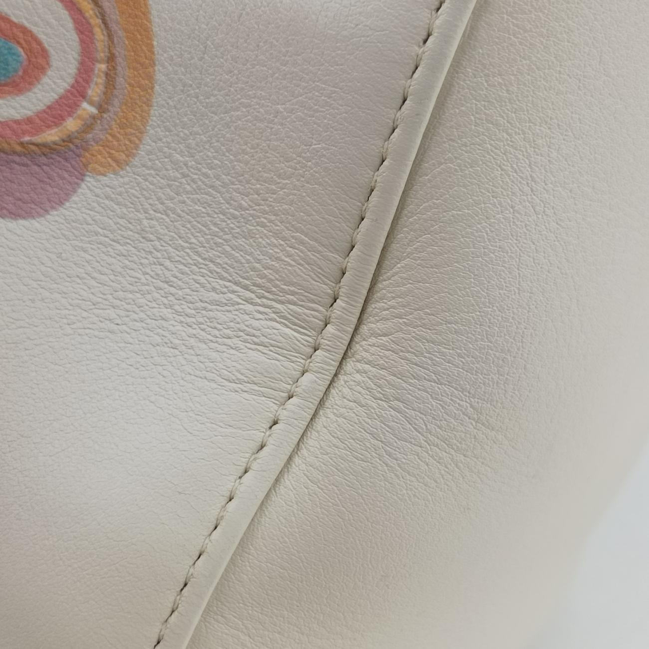 Lady Dior MiniWhite x MulticolorLeather17-BO-0168レディディオールミニホワイト×マルチカラーレザー17-BO-0168