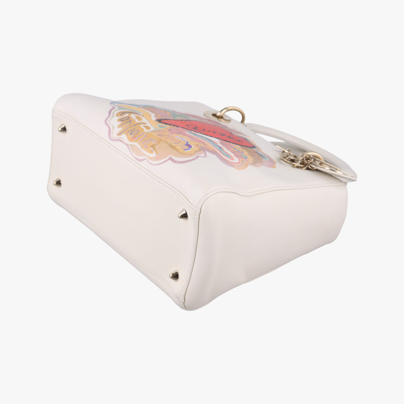 Lady Dior MiniWhite x MulticolorLeather17-BO-0168レディディオールミニホワイト×マルチカラーレザー17-BO-0168
