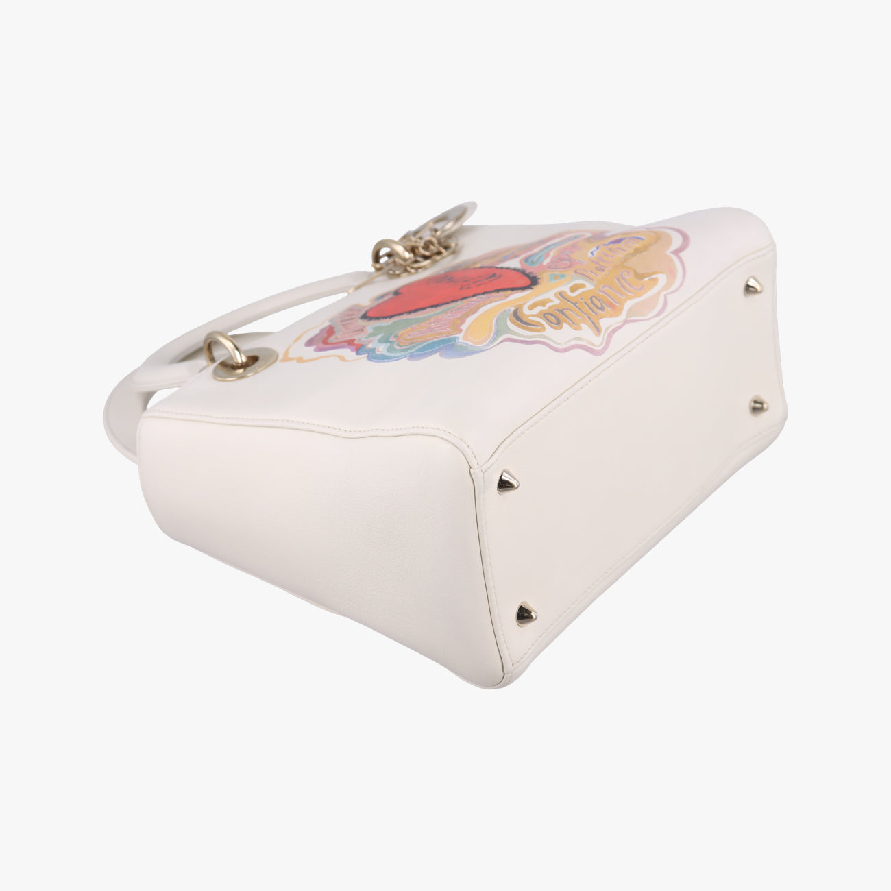 Lady Dior MiniWhite x MulticolorLeather17-BO-0168レディディオールミニホワイト×マルチカラーレザー17-BO-0168