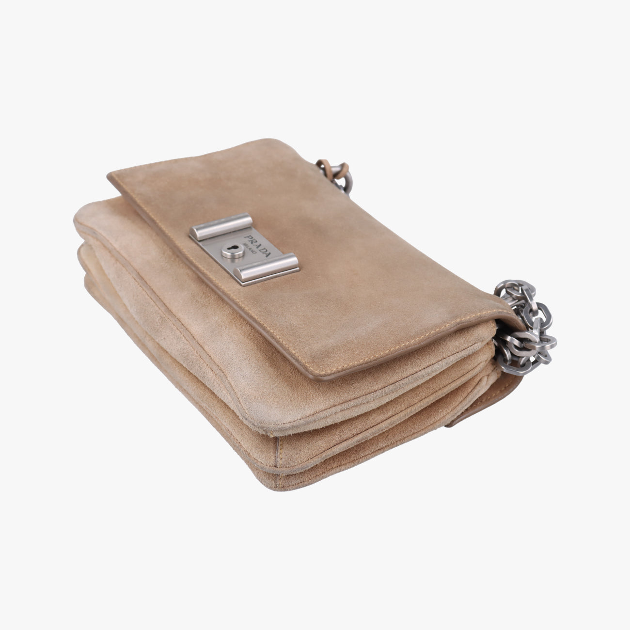City Calf Bolsa Chain FlapBrownsuede1BD009117 Aシティカーフチェーンフラップバッグブラウンスエード1BD009117 A