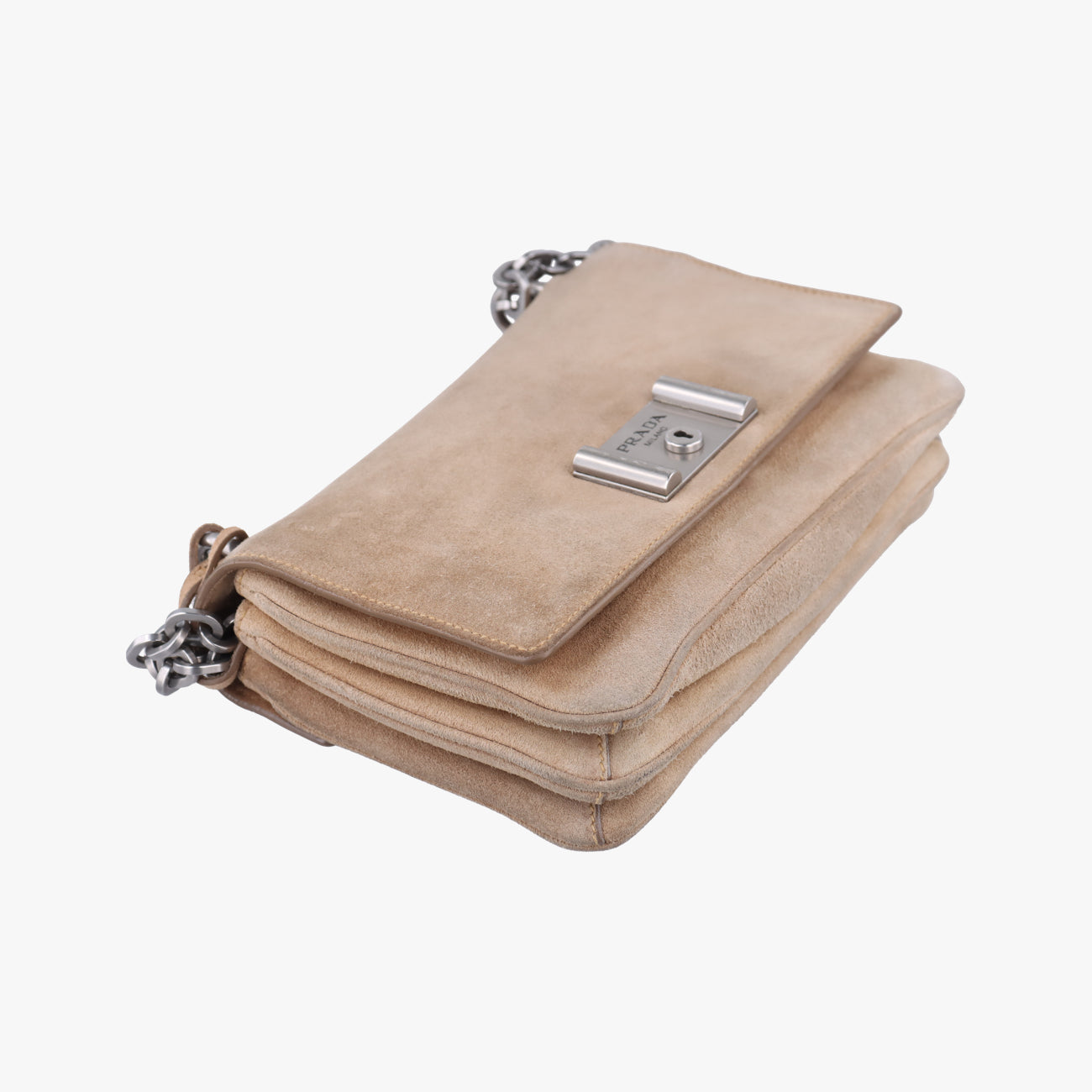 City Calf Bolsa Chain FlapBrownsuede1BD009117 Aシティカーフチェーンフラップバッグブラウンスエード1BD009117 A