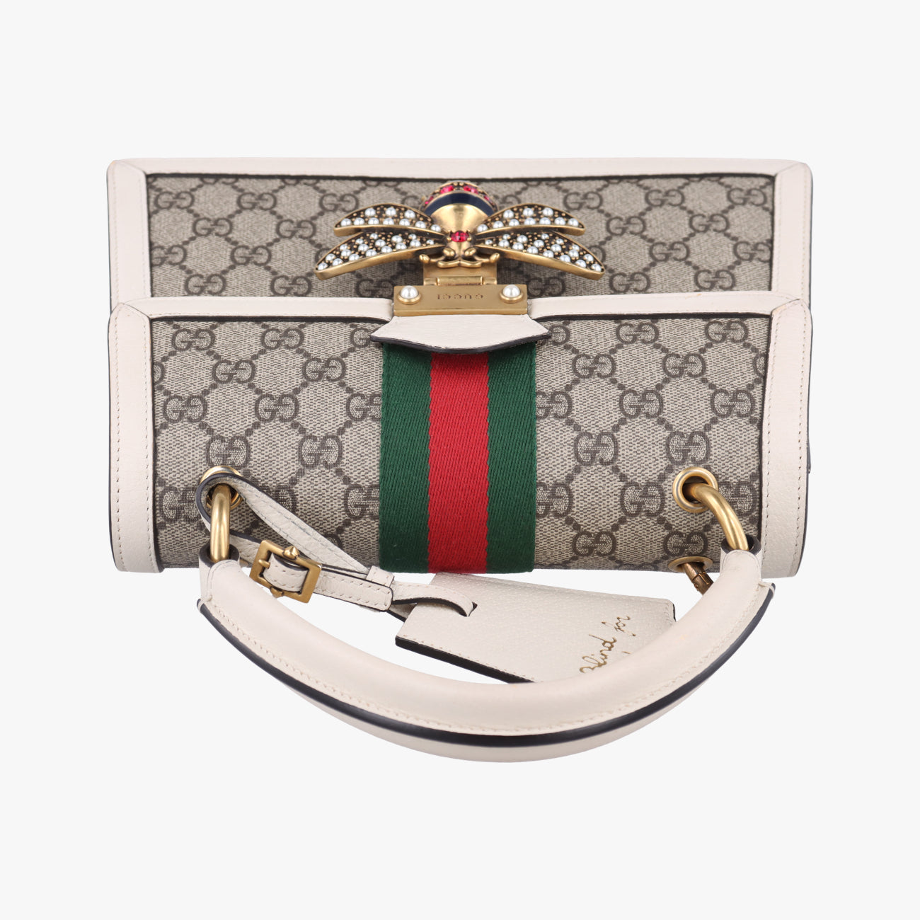 Queen MargaretWhitePVC coated canvas×Leather476541B027160674クイーン マーガレットホワイトPVCコーティングキャンバス×レザー476541B027160674