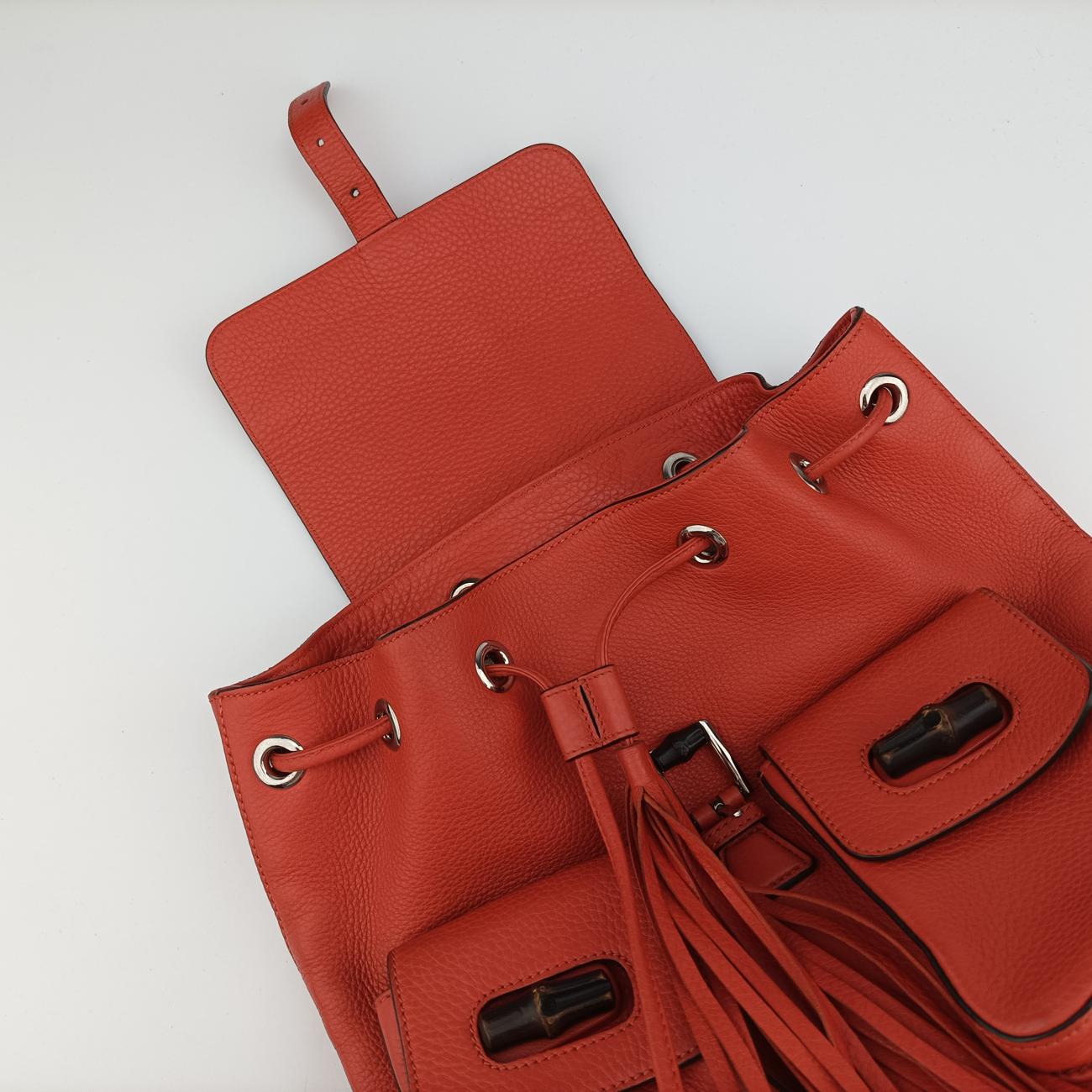 Bamboo fringe tasselOrangeLeather370833D018408774バンブーオレンジレザー370833D018408774