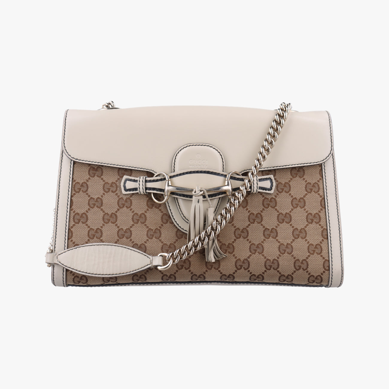 EmilyBeige×whiteLeather x canvas295402B013757687エミリーベージュ×ホワイトレザー×キャンバス295402B013757687