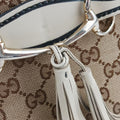 EmilyBeige×whiteLeather x canvas295402B013757687エミリーベージュ×ホワイトレザー×キャンバス295402B013757687