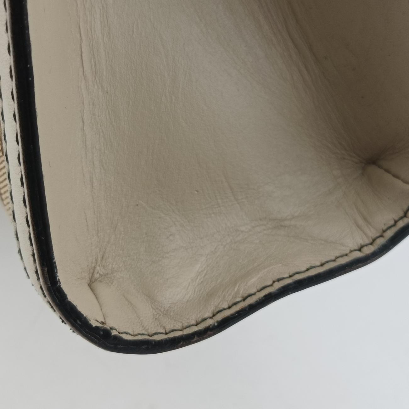 EmilyBeige×whiteLeather x canvas295402B013757687エミリーベージュ×ホワイトレザー×キャンバス295402B013757687