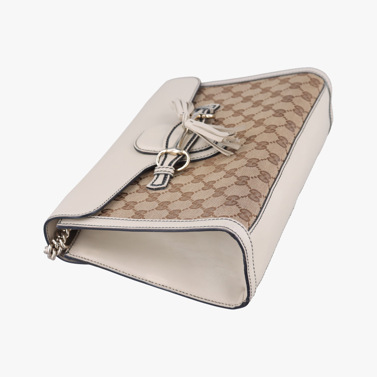 EmilyBeige×whiteLeather x canvas295402B013757687エミリーベージュ×ホワイトレザー×キャンバス295402B013757687